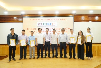 Phú Riềng có thêm 7 sản phẩm đạt chứng nhận OCOP hạng 3 sao